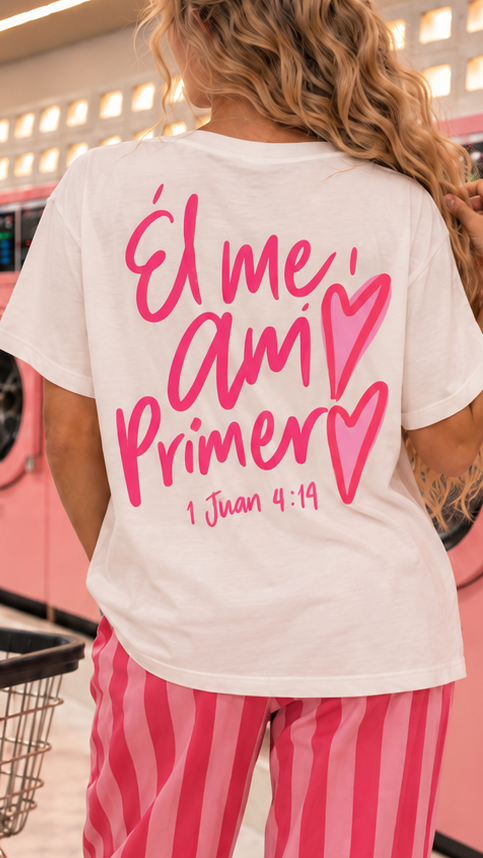 Polera estampada corta devocional