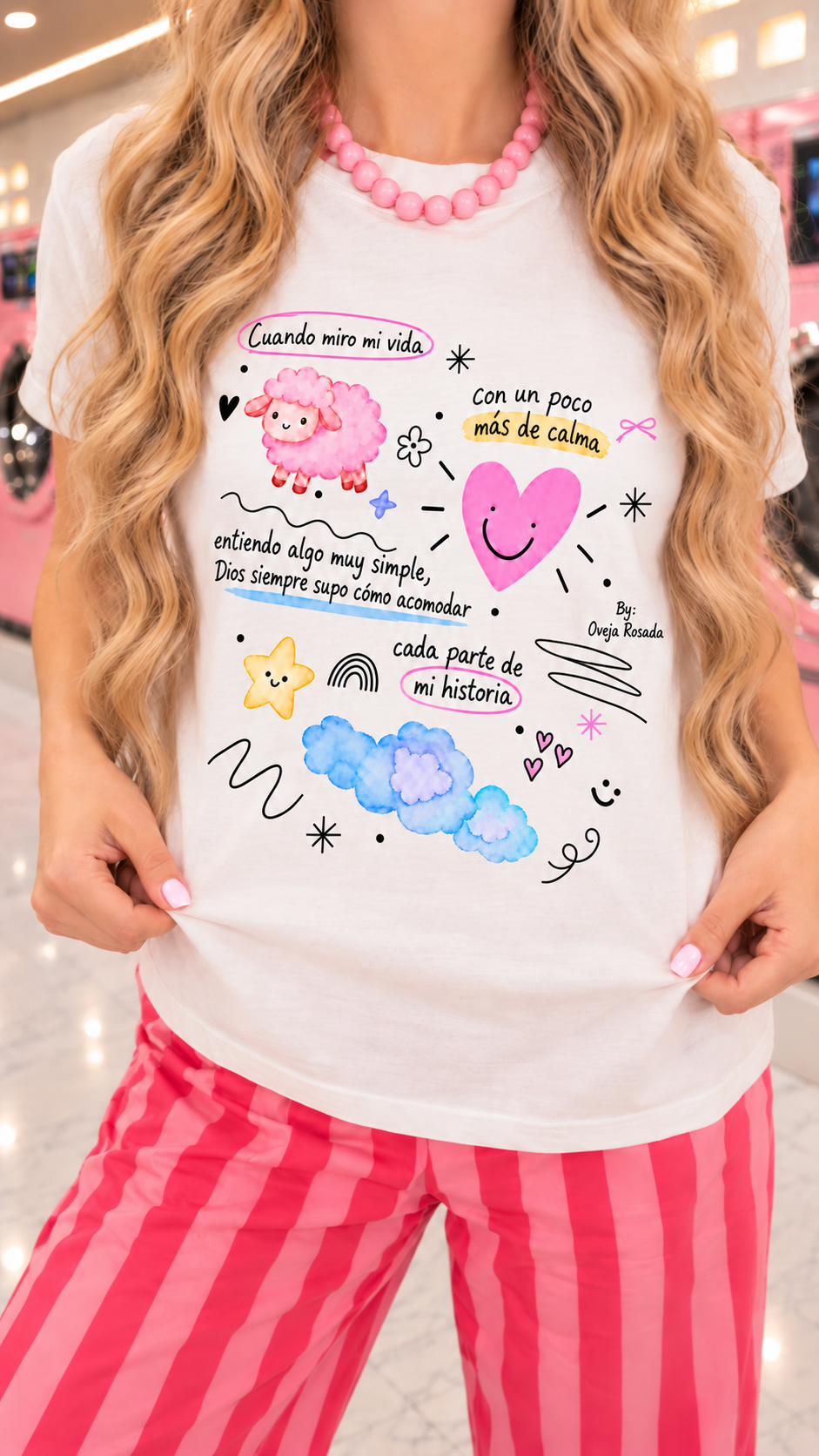 Polera estampada corta mi historia & tu historia